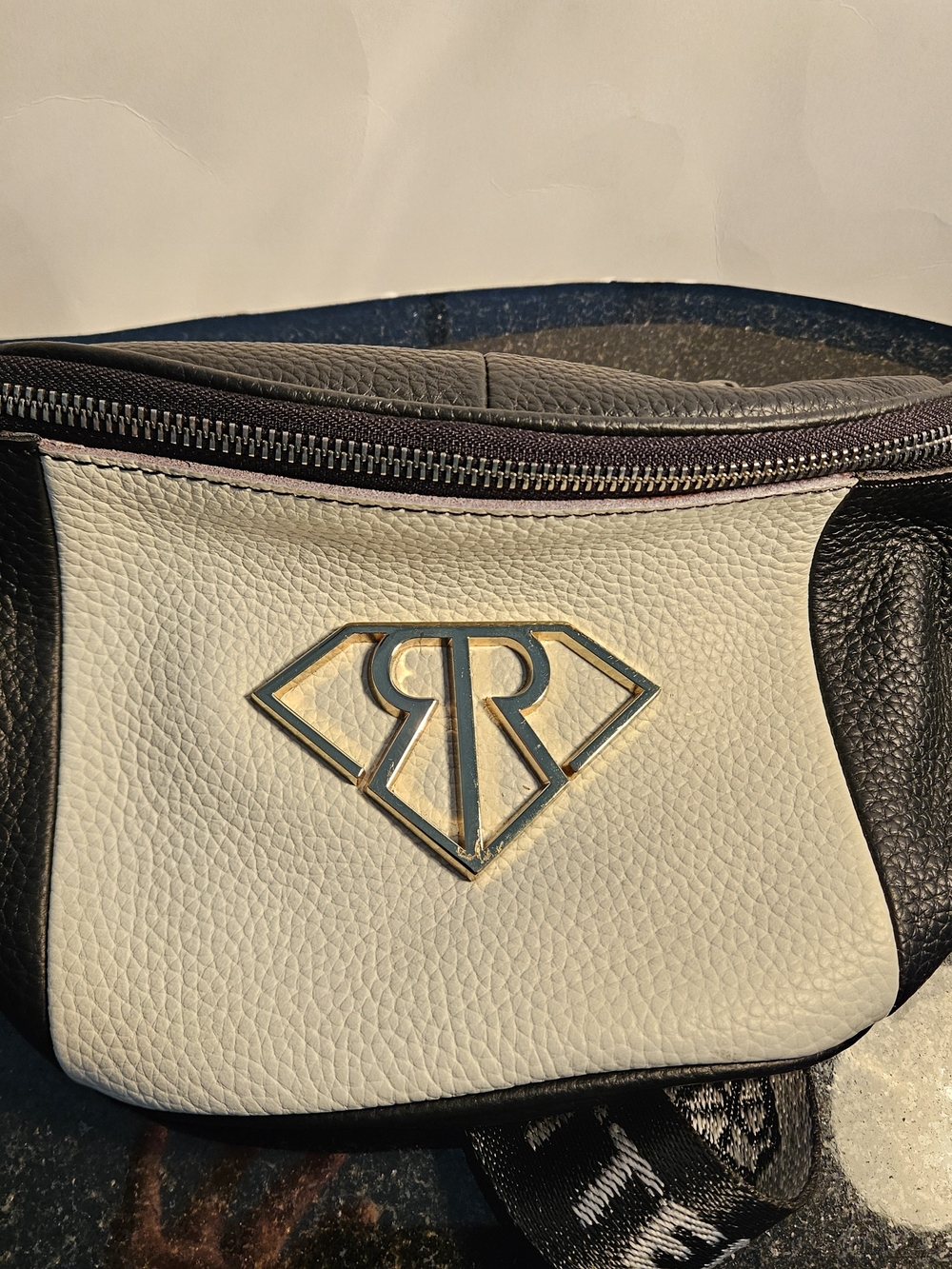 Rich & Rotten Leather Belt Bag in White and Black